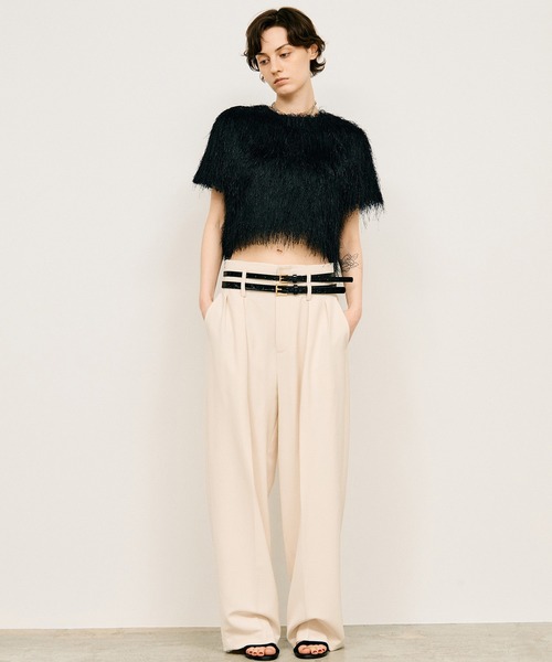 PRANK PROJECT（プランクプロジェクト）の「【2026Summer Pre-Order】ダブルベルトスラックス / Double Belt Slacks（スラックス・レディース・ブラウン/ホワイト/ブラック・34/36/38）」の7枚目の写真