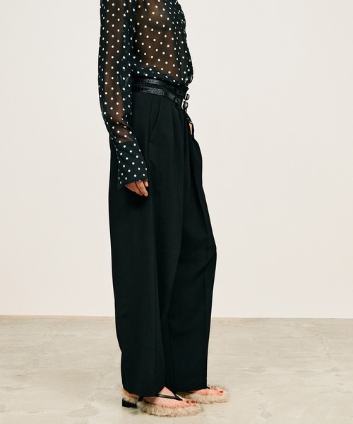 PRANK PROJECT（プランクプロジェクト）の「【2026Summer Pre-Order】ダブルベルトスラックス / Double Belt Slacks（スラックス・レディース・ブラウン/ホワイト/ブラック・34/36/38）」の22枚目の写真