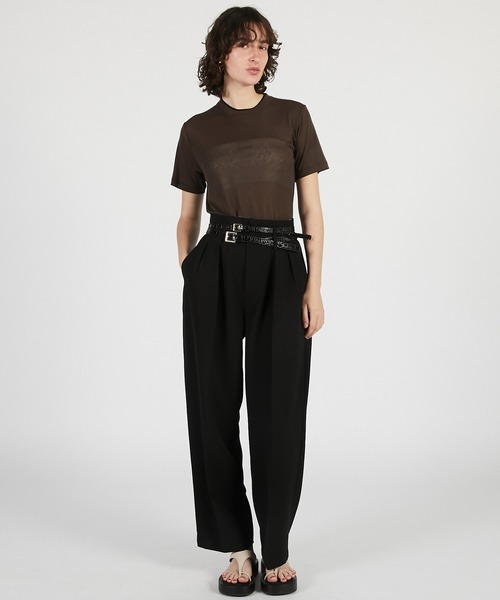 PRANK PROJECT（プランクプロジェクト）の「【2026Summer Pre-Order】ダブルベルトスラックス / Double Belt Slacks（スラックス・レディース・ブラウン/ホワイト/ブラック・34/36/38）」の11枚目の写真