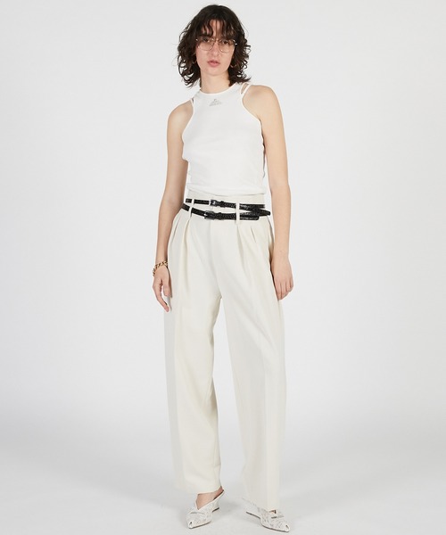 PRANK PROJECT（プランクプロジェクト）の「【2026Summer Pre-Order】ダブルベルトスラックス / Double Belt Slacks（スラックス・レディース・ブラウン/ホワイト/ブラック・34/36/38）」の18枚目の写真