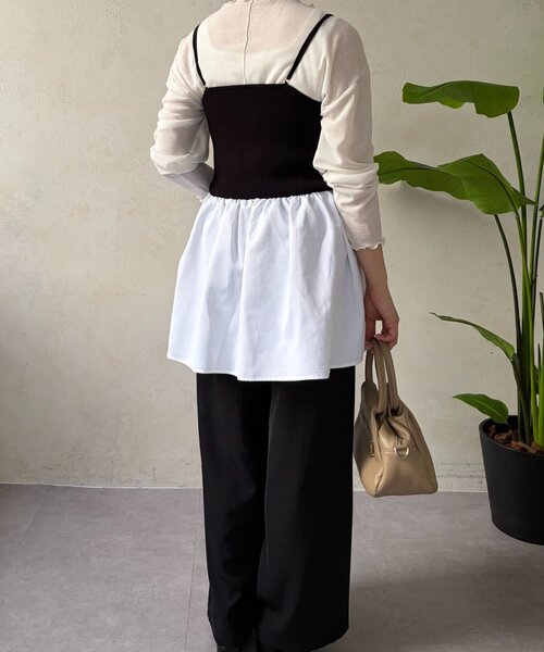 Jena espace merveilleux(ジェナ エスパスメルヴェイユ)の「【WEB限定】シアーセットビスチェ(Tシャツ/カットソー・レディース・オフホワイト/ベージュ/ブラック・FREE)」の8枚目の写真