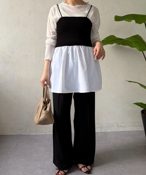Jena espace merveilleux(ジェナ エスパスメルヴェイユ)の「【WEB限定】シアーセットビスチェ(Tシャツ/カットソー・レディース・オフホワイト/ベージュ/ブラック・FREE)」の10枚目の写真
