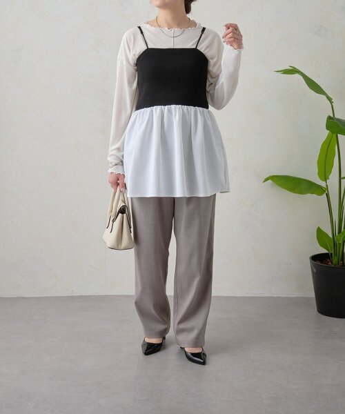 Jena espace merveilleux(ジェナ エスパスメルヴェイユ)の「【WEB限定】シアーセットビスチェ(Tシャツ/カットソー・レディース・オフホワイト/ベージュ/ブラック・FREE)」の13枚目の写真