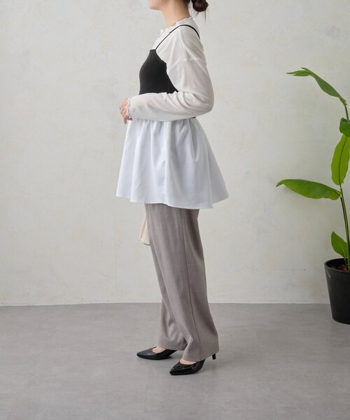 Jena espace merveilleux(ジェナ エスパスメルヴェイユ)の「【WEB限定】シアーセットビスチェ(Tシャツ/カットソー・レディース・オフホワイト/ベージュ/ブラック・FREE)」の14枚目の写真