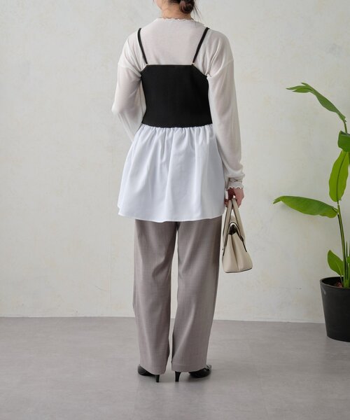 Jena espace merveilleux(ジェナ エスパスメルヴェイユ)の「【WEB限定】シアーセットビスチェ(Tシャツ/カットソー・レディース・オフホワイト/ベージュ/ブラック・FREE)」の16枚目の写真