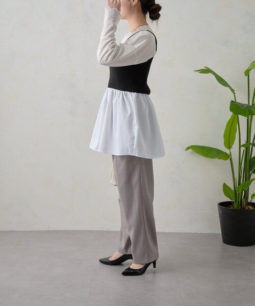 Jena espace merveilleux(ジェナ エスパスメルヴェイユ)の「【WEB限定】シアーセットビスチェ(Tシャツ/カットソー・レディース・オフホワイト/ベージュ/ブラック・FREE)」の17枚目の写真
