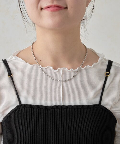 Jena espace merveilleux(ジェナ エスパスメルヴェイユ)の「【WEB限定】シアーセットビスチェ(Tシャツ/カットソー・レディース・オフホワイト/ベージュ/ブラック・FREE)」の21枚目の写真