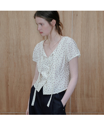 Flower tie crop blouse [FRSP06BL12]_Cream