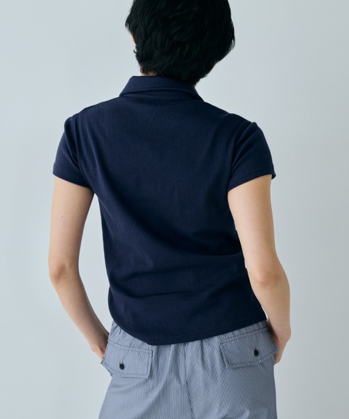 VION(ヴィオン)の「アイレットポロトップス / Eyelet Polo Tops(ポロシャツ・レディース・ネイビー/ブラック・FREE)」の15枚目の写真