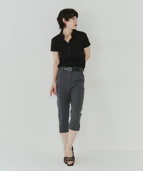 VION(ヴィオン)の「アイレットポロトップス / Eyelet Polo Tops(ポロシャツ・レディース・ネイビー/ブラック・FREE)」の19枚目の写真