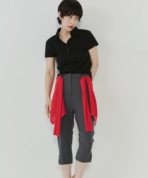 VION(ヴィオン)の「アイレットポロトップス / Eyelet Polo Tops(ポロシャツ・レディース・ネイビー/ブラック・FREE)」の22枚目の写真