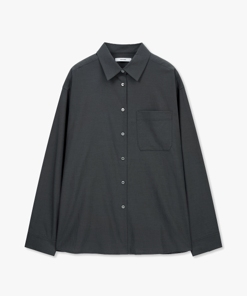 MONGDOL(モンドル)の「ソフトタッチオーバーサイズコットンシャツチャコールMDSH027CHARCOAL(シャツ/ブラウス・レディース・その他・F)」の7枚目の写真