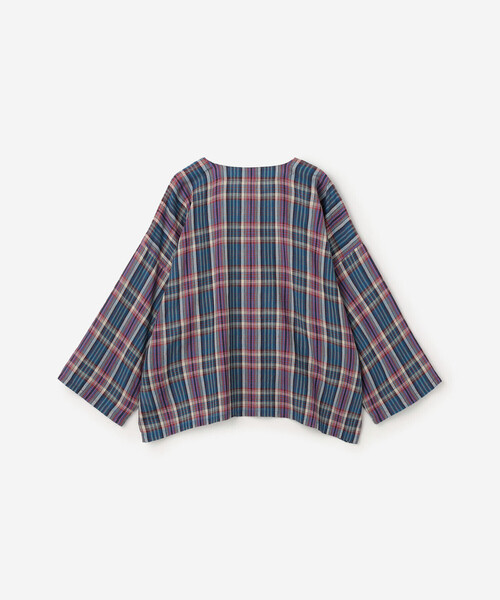 Bshop(ビショップ)の「INDIA INDUSTRY | マドラスチェック カフタンシャツ WOMEN(シャツ/ブラウス・レディース・ブルー系その他/グレー系その他・1)」の13枚目の写真