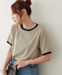 【WEB限定】リンガーシアーボーダー半袖Tシャツ