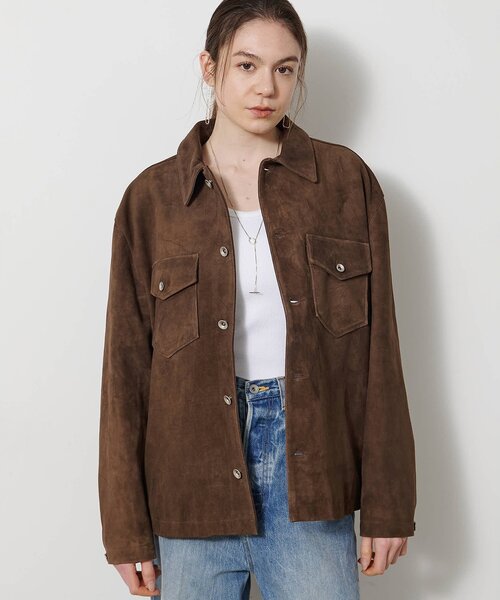 Whim Gazette（ウィムガゼット）の「【COOR】SUEDE SHIRT JACKET（その他アウター・レディース・キャメル・MEDIUM）」の2枚目の写真