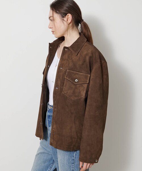 Whim Gazette（ウィムガゼット）の「【COOR】SUEDE SHIRT JACKET（その他アウター・レディース・キャメル・MEDIUM）」の5枚目の写真