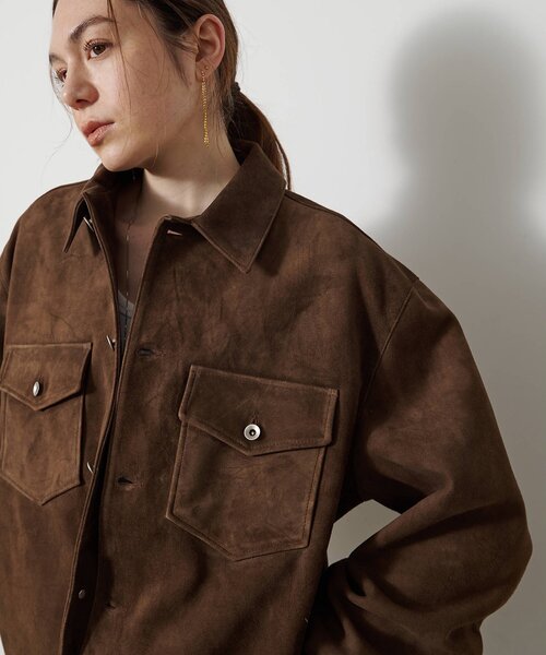 Whim Gazette（ウィムガゼット）の「【COOR】SUEDE SHIRT JACKET（その他アウター・レディース・キャメル・MEDIUM）」の12枚目の写真