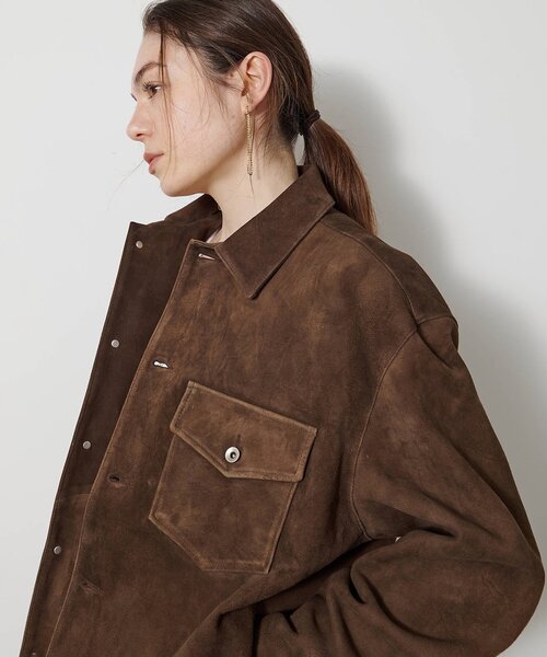 Whim Gazette（ウィムガゼット）の「【COOR】SUEDE SHIRT JACKET（その他アウター・レディース・キャメル・MEDIUM）」の13枚目の写真