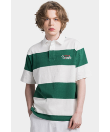 CUSTOMUS（カスタムアース）の「ビッグボーダーヒドゥンボタン メンズ 半袖カラーTシャツ CXS25MKKT422 GRN（ポロシャツ）」