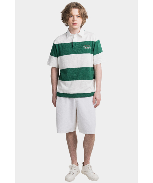 CUSTOMUS(カスタムアース)の「ビッグボーダーヒドゥンボタン メンズ 半袖カラーTシャツ CXS25MKKT422 GRN(ポロシャツ・メンズ・グリーン・MEDIUM/LARGE/X-LARGE)」の5枚目の写真