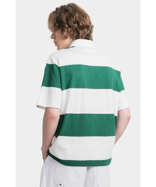 CUSTOMUS(カスタムアース)の「ビッグボーダーヒドゥンボタン メンズ 半袖カラーTシャツ CXS25MKKT422 GRN(ポロシャツ・メンズ・グリーン・MEDIUM/LARGE/X-LARGE)」の6枚目の写真