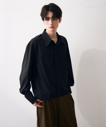 Ribbed short-length shirt / リブ付きショート丈シャツ