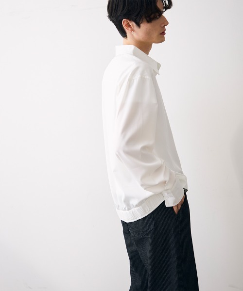 Shoowtime(ショウタイム)の「Ribbed short-length shirt / リブ付きショート丈シャツ(シャツ/ブラウス・メンズ・ホワイト/ブラック・MEDIUM/LARGE/X-LARGE)」の15枚目の写真