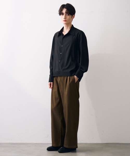 Shoowtime(ショウタイム)の「Ribbed short-length shirt / リブ付きショート丈シャツ(シャツ/ブラウス・メンズ・ホワイト/ブラック・MEDIUM/LARGE/X-LARGE)」の20枚目の写真