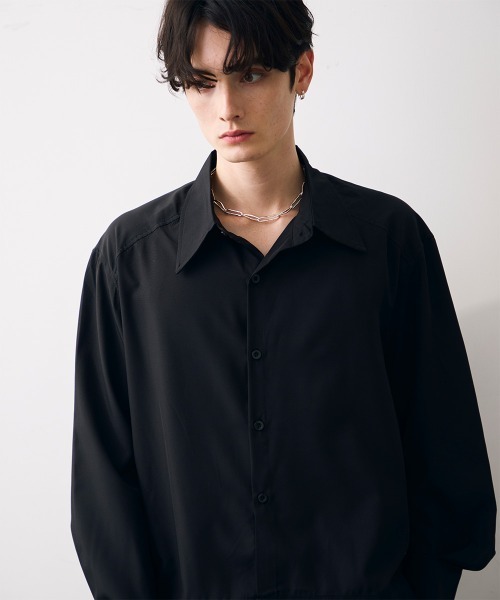Shoowtime(ショウタイム)の「Ribbed short-length shirt / リブ付きショート丈シャツ(シャツ/ブラウス・メンズ・ホワイト/ブラック・MEDIUM/LARGE/X-LARGE)」の22枚目の写真