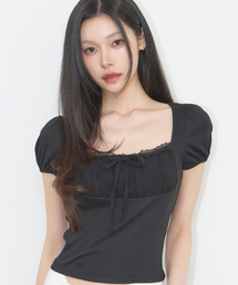 ロジレーススクエアネックTシャツブラック