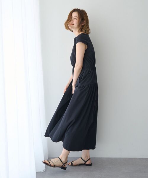 YECCA VECCA(イェッカヴェッカ)の「【適ON】ギャザーロングワンピース(ワンピース・レディース・ブラック/ライトベージュ・FREE)」の9枚目の写真