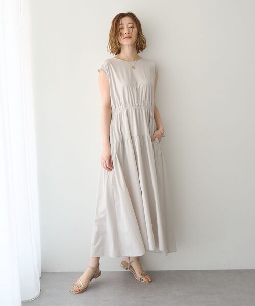 YECCA VECCA(イェッカヴェッカ)の「【適ON】ギャザーロングワンピース(ワンピース・レディース・ブラック/ライトベージュ・FREE)」の14枚目の写真
