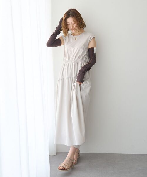YECCA VECCA(イェッカヴェッカ)の「【適ON】ギャザーロングワンピース(ワンピース・レディース・ブラック/ライトベージュ・FREE)」の17枚目の写真