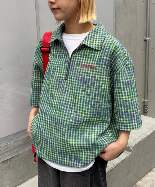 SOUNDSGOOOOD（サウンズグッド）の「【SOUNDS GOOOOD】ネオンハーフジップシャツ（シャツ/ブラウス・メンズ・ピンク/グリーン・ONE SIZE）」の11枚目の写真