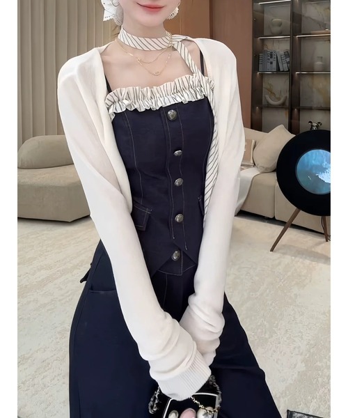 FAVORITO(ファヴォリート)の「デニムキャミソールパンツセットアップ(セットアップ・レディース・ダークブルー・XL/L/M/S)」の3枚目の写真