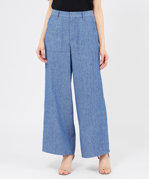 EPOCA(エポカ)の「リネンコットンデニム ワイドパンツ(その他パンツ・レディース・オフホワイト/ブルー系その他4/ブラック・38/40)」の3枚目の写真