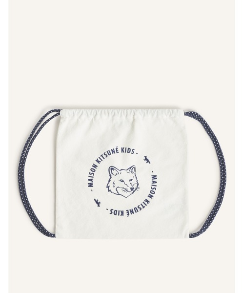 Maison Kitsune(メゾンキツネ)の「FOX HEAD KID CANVAS BACKPACK(バックパック/リュック・キッズ・ベビーピンク/ネイビー・U)」の8枚目の写真