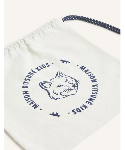 Maison Kitsune(メゾンキツネ)の「FOX HEAD KID CANVAS BACKPACK(バックパック/リュック・キッズ・ベビーピンク/ネイビー・U)」の10枚目の写真