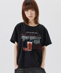 コンパクトボックスシルエットラインストーン半袖Tシャツ カットソー