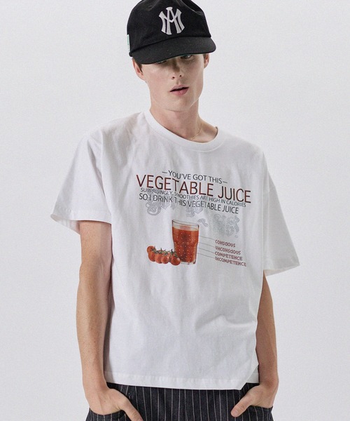 MSG（エムエスジー）の「コンパクトボックスシルエットラインストーン半袖Tシャツ カットソー（Tシャツ/カットソー・メンズ・ホワイト系1/レッド系2/ブラック系2/ブラック系1・S/M/L/XL）」の14枚目の写真