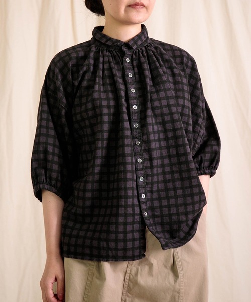 Brocante（ブロカント）の「[Brocante / ブロカント] チェックキャンバス グランシャツ（シャツ/ブラウス・レディース・ブラック系その他/ブラウン系その他・2）」の14枚目の写真