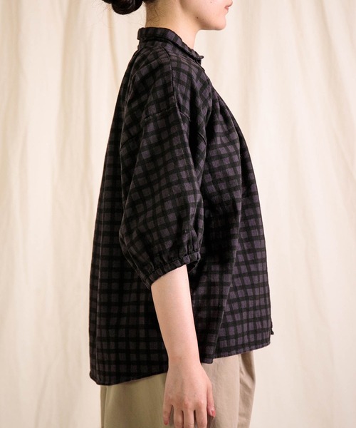 Brocante（ブロカント）の「[Brocante / ブロカント] チェックキャンバス グランシャツ（シャツ/ブラウス・レディース・ブラック系その他/ブラウン系その他・2）」の20枚目の写真