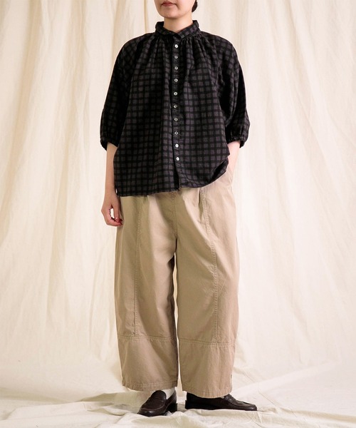 Brocante（ブロカント）の「[Brocante / ブロカント] チェックキャンバス グランシャツ（シャツ/ブラウス・レディース・ブラック系その他/ブラウン系その他・2）」の15枚目の写真