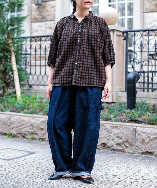 Brocante（ブロカント）の「[Brocante / ブロカント] チェックキャンバス グランシャツ（シャツ/ブラウス・レディース・ブラック系その他/ブラウン系その他・2）」の5枚目の写真