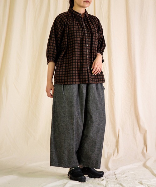 Brocante（ブロカント）の「[Brocante / ブロカント] チェックキャンバス グランシャツ（シャツ/ブラウス・レディース・ブラック系その他/ブラウン系その他・2）」の7枚目の写真