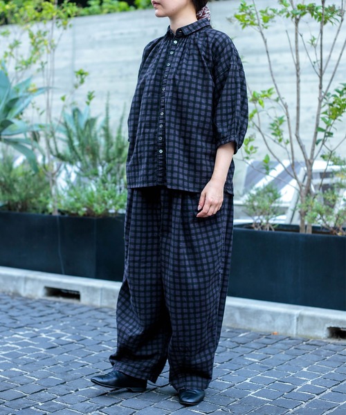 Brocante（ブロカント）の「[Brocante / ブロカント] チェックキャンバス グランシャツ（シャツ/ブラウス・レディース・ブラック系その他/ブラウン系その他・2）」の11枚目の写真