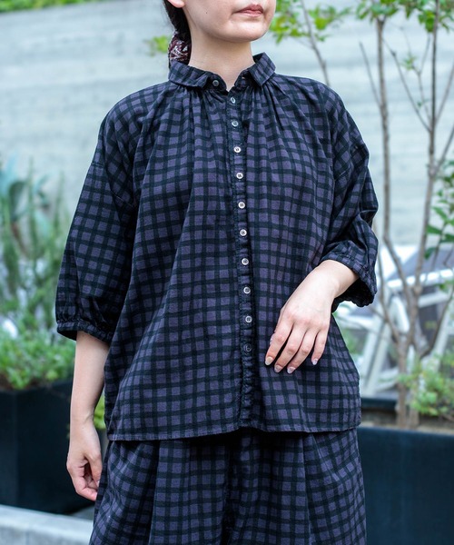 Brocante（ブロカント）の「[Brocante / ブロカント] チェックキャンバス グランシャツ（シャツ/ブラウス・レディース・ブラック系その他/ブラウン系その他・2）」の10枚目の写真