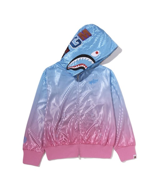 A BATHING APE（アベイシングエイプ）の「DIP DYE SHARK FULL ZIP HOODIE（パーカー・レディース・サックスブルー/オレンジ・SMALL/MEDIUM）」の2枚目の写真