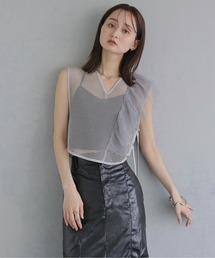 &g'aime | 【&g'aime 】メッシュ&ラッフルベスト Mesh & Ruffle Vest(ベスト)