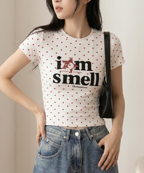 SHEPP(シープ)の「ドット柄星ロゴコンパクト半袖Tシャツ(Tシャツ/カットソー・レディース・グレー/ホワイト系その他/ホワイト・M/S)」の17枚目の写真